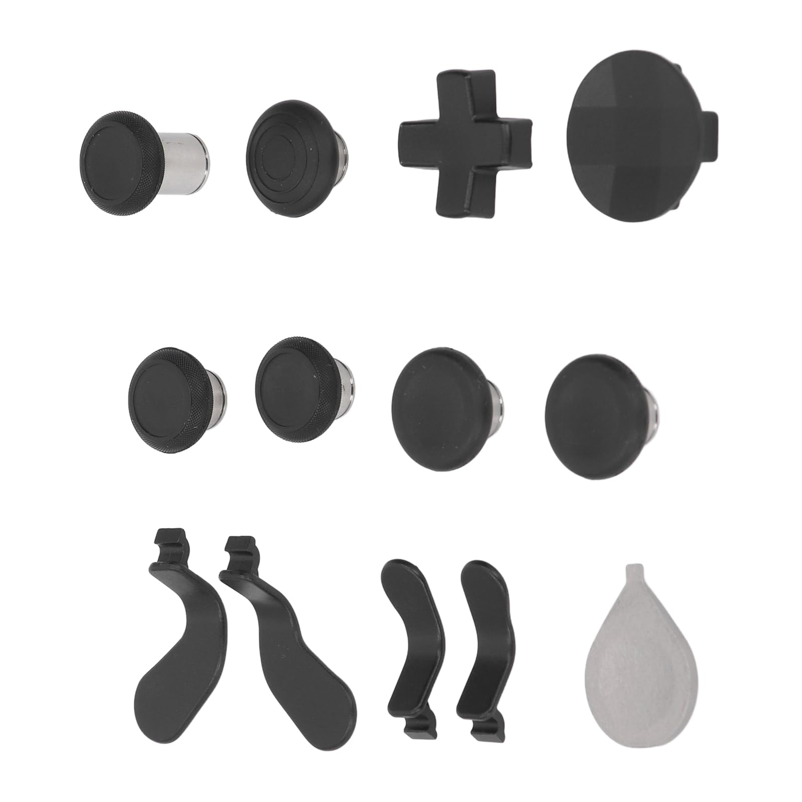 Jopwkuin Paquete de Componentes de Controlador de Juego Negro para Controller Series 2, Juego de Repuesto de Palancas Magnéticas y Paletas, Ideal para Jugadores Profesionales, Acero Inoxidable