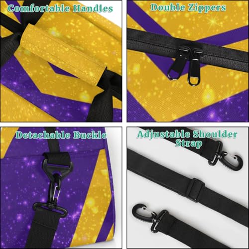 Vintage Yellow Purple Personalized Duffle Bag for Kids Custom Dance Ballet Bag with Name Lightweight Travel Weekender Overnight Bags Sport Gym Duffel Bag Workout Carry On Tote for Girls Boys4