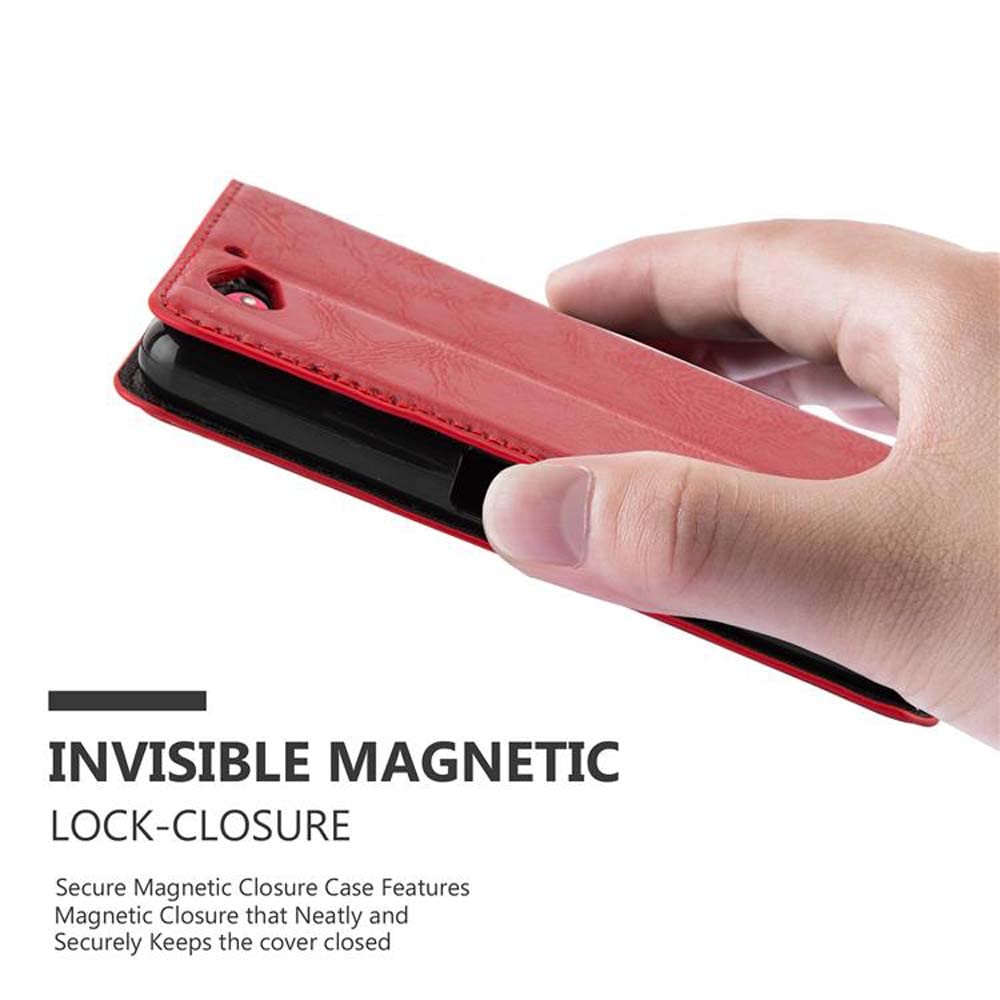 Custodia Portafoglio Cadorabo Per Sony Xperia 1 - Rossa Mela Con Slot Carte E Chiusura Magnetica