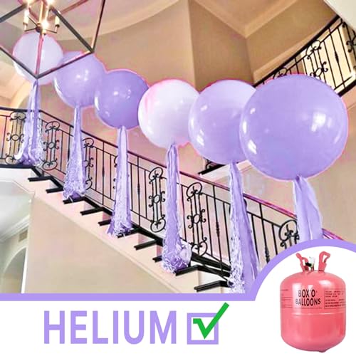 Image of PartyWoo Lavender Balloons 4pcs 36 Inch Light Pastel Purple Lilac Purple Latex Helium Balloons for Birthday Baby Shower Graduation Wedding Anniversary Bridal Shower Party Decorations Purple-Q10