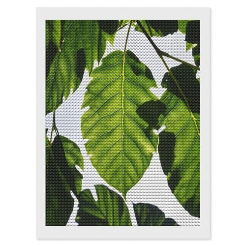Kits de arte de diamantes FekiLoot de hojas verdes para decorar tu salón con manualidades