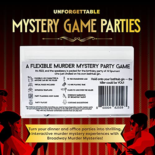 Broadway Murder Mysteries Roaring 20S Murder By Bathtub Gin | Murder Mystery Games | Mystery Games For Ages 13+, In-Person & Virtual Detective Game, 3-20 Players W/Printable Files #TOP1