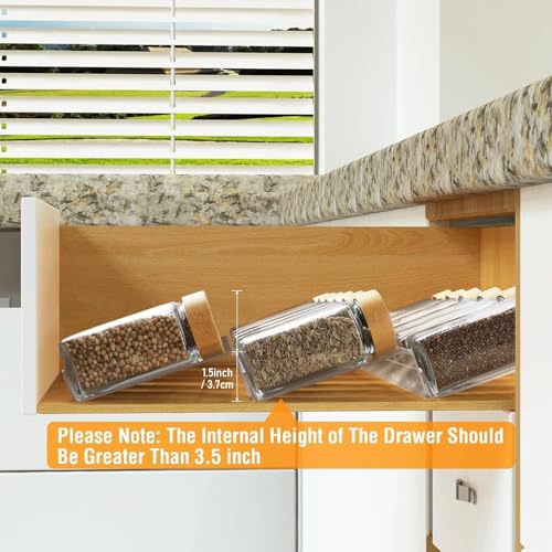 Image of Parikshit Sublimation Acyrlic 6 Pcs Spice Rack Drawer Organizer Holder for Kitchen (6)