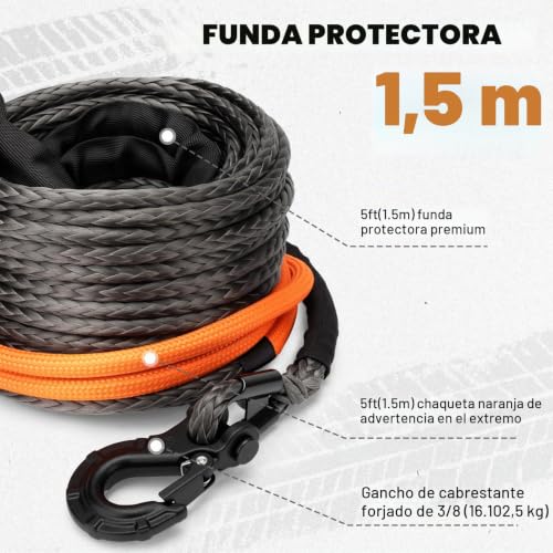 Cuerda sintética para cabrestante SHALL evita roturas de cables de acero 16t 6