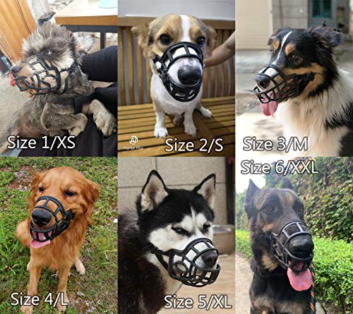 Dog Muzzle, Breathable Basket Muzzles For Small, Medium, Large And X-Large Dogs, Stop Biting, Barking And Chewing (M - Border Collie, Black) #TOP3