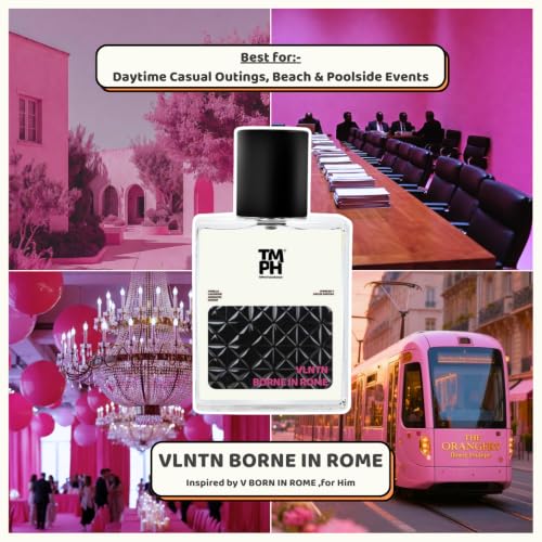 Image of TMPerfumehouse Vlntn Borne In Rome EDP for Men | Woody, Citrusy & Long Lasting Perfume Spray | Aromatic, Vanilla & Lavender Fragrance | Luxury Gift for Him | TMPH | 50ml