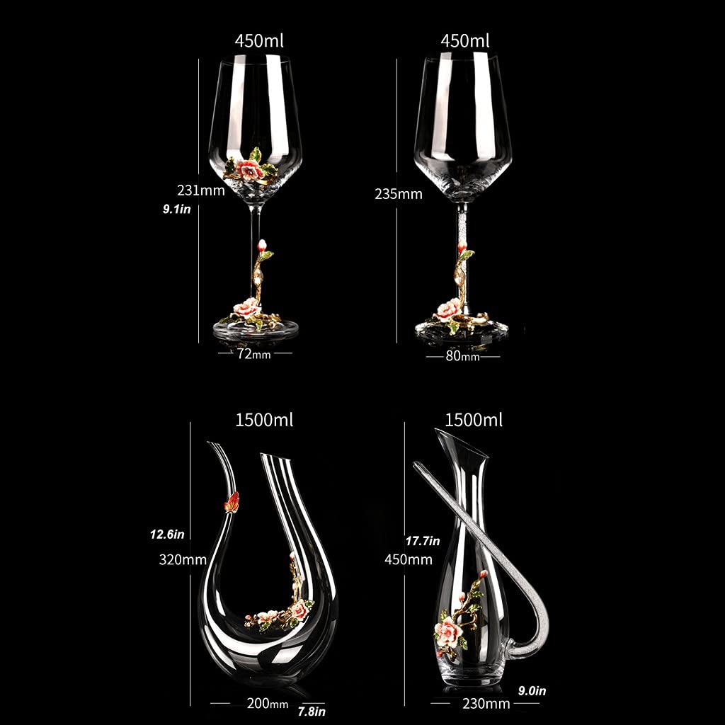 Decanter per vino Decanter creativo Cristallo smaltato Set di bicchieri da vino rosso senza piombo Decanter Versatore per vino domestico Utensili da vino per bar e ristoranti Decanter per whisky (Co