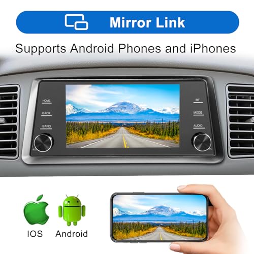 Image of Single Din Touchscree Car Stereo Wireless Apple Carplay & Android Auto, 5 Inch IPS Touch Screen Single Din Radio Head Unit with Mirror Link, EQ, Bluetooth 5.2, FM /SWC /USB