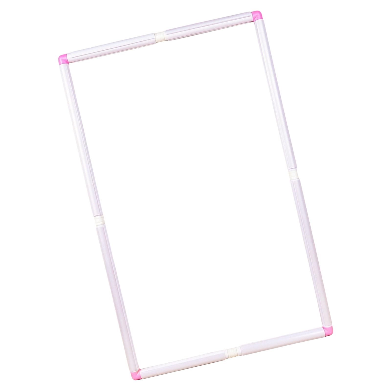 Clip on Embroidery Frame Square Shape PVC Stitching Hoop for Needlework Crafting and Decorative Stitching White PVC Embroidery Hoop