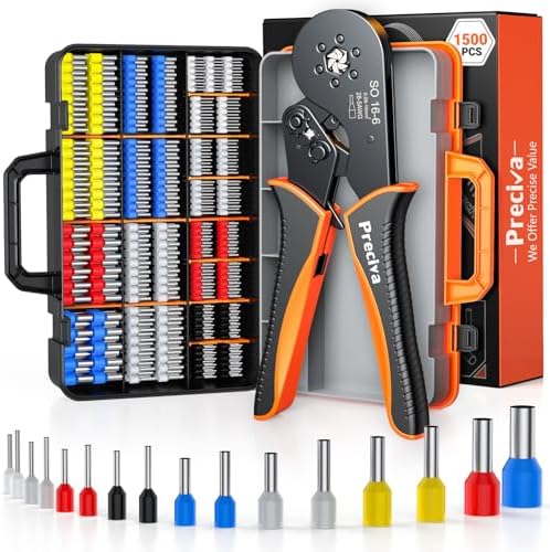 Preciva Crimping Pliers Electrical Terminals with 1500 Tips - Cri...