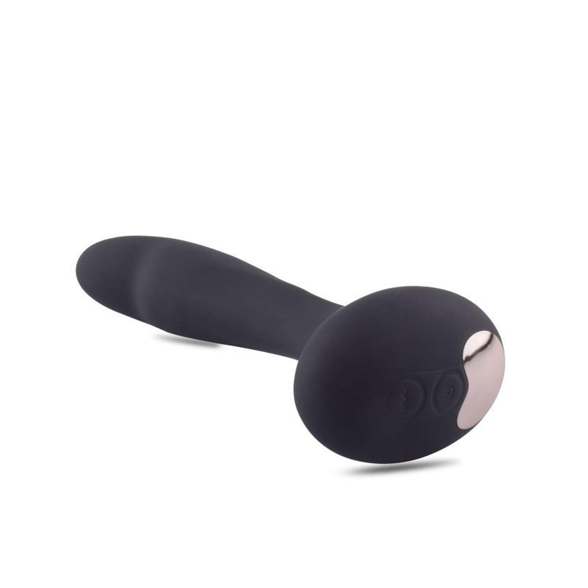 Stimolatore vibrante anale senza fili in silicone nero con telecomando sexyshop