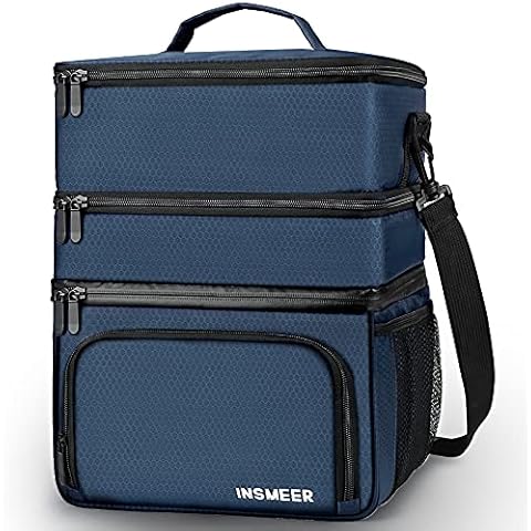 INSMEER Insulated Lunch Box - 3 Decks Large Lunch Bag Cover