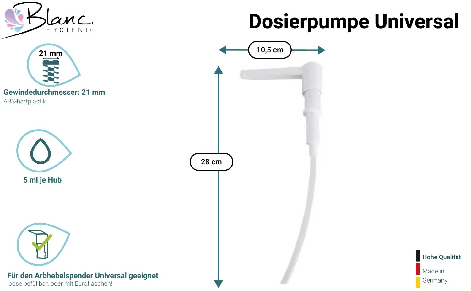 Blanc HYGIENIC Dosierpumpe Universal Für Seifen- & Produktbild-Vorschau 3