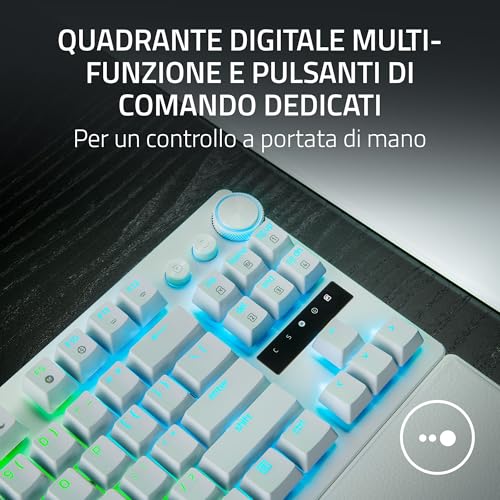 Huntsman V3 Pro Tenkeyless 8KHz - TKL PC Tastiera meccanica da gioco - 8KHz HyperPolling - Switch ottici analogici - regolabile 0,1-4,0mm - Snap Tap - Rapid Trigger - QWERTY US Layout | Bianco - Tastiera gaming - Immagine 10