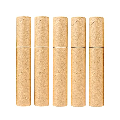 UUYYEO 5 Pcs Kraft Paperboard Tubes Cylinder Kraft Paper Packaging Boxes Round Paper Containers for Pencils Tea Caddy Coffee
