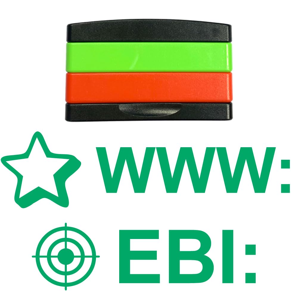 WWW: (What Went Well) & EBI: (Even Better if) Self-Inking, 2 Layer, Stacking Teacher Stamps, Pre-Inked for Feedback Marking. Green Ink