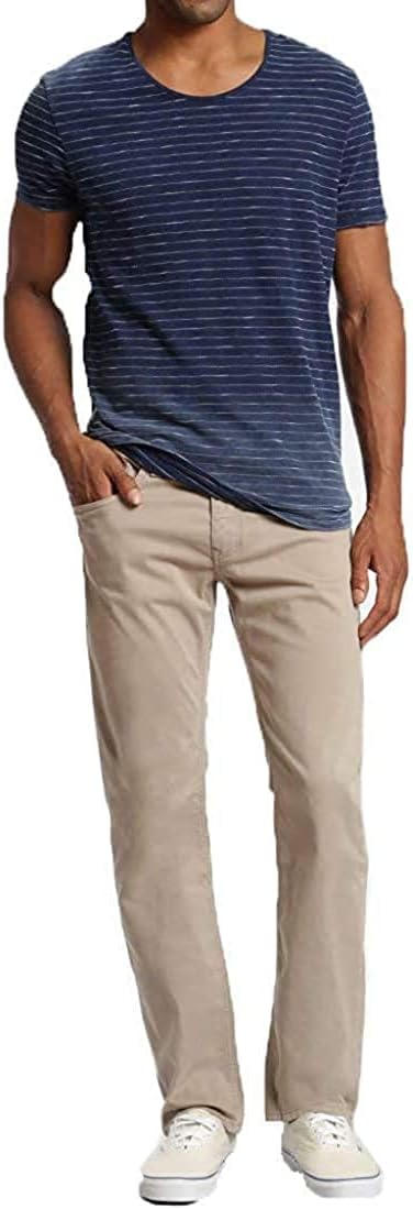 Mavi Zach Men's Straight Leg Pants, Regular Rise Twill Pants for Men, Beige Twill, Light Beige Work Pants, 30 x 32