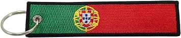 Portugal Flag Key Chain, 100% Embroidered