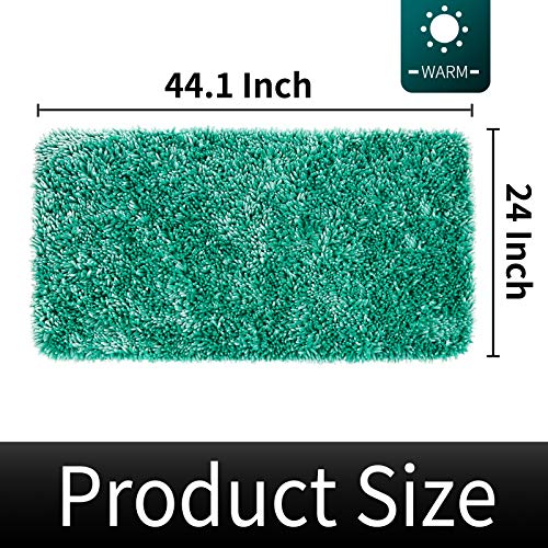 Image of Yimobra Long Bathroom Rug Non Slip 44x24 Inch, Extra Thick Soft Absorbent Chenille Bath Mat, Machine Washable Quick Dry Bath Rugs for Bathroom Floor, Tub and Shower, Home Decor Accessories, Green