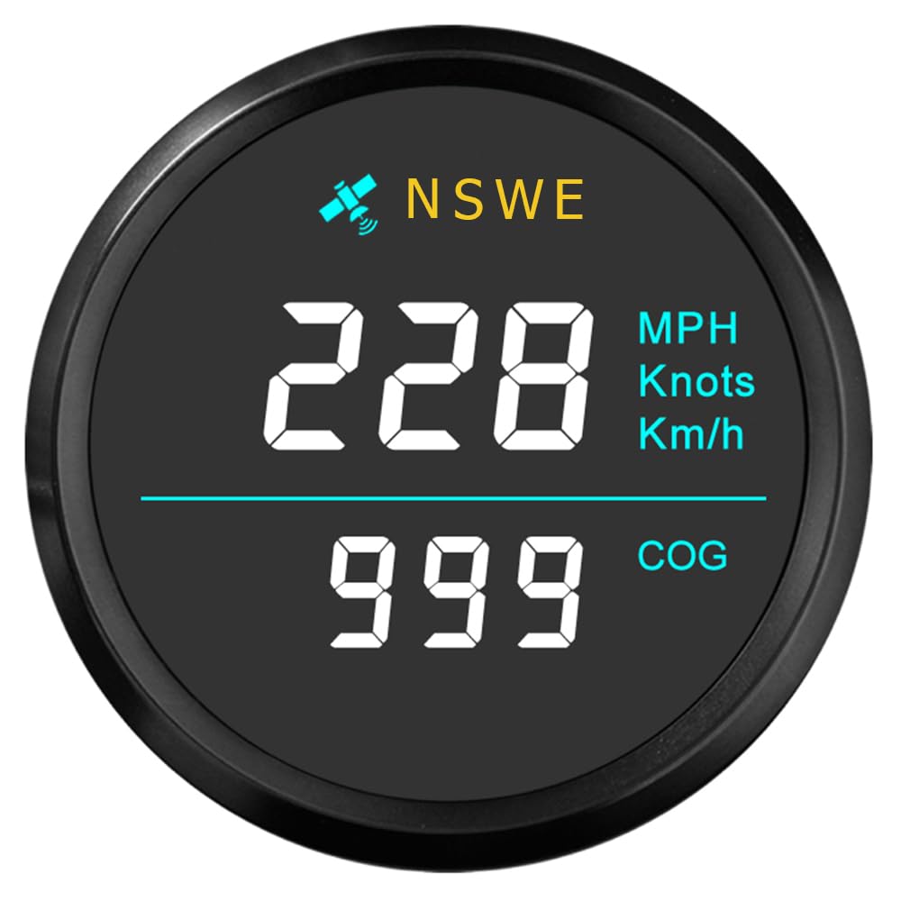 ELING 52mm Universal GPS Speedometer 0-999km/h mph knots with Course over ground with Backlight 12V 24V for Marine Sailboat Vessels โ image 1
