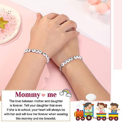 PINKDODO Back to School Gifts Silver Beads Mother Daughter First Day of School Bracelets3