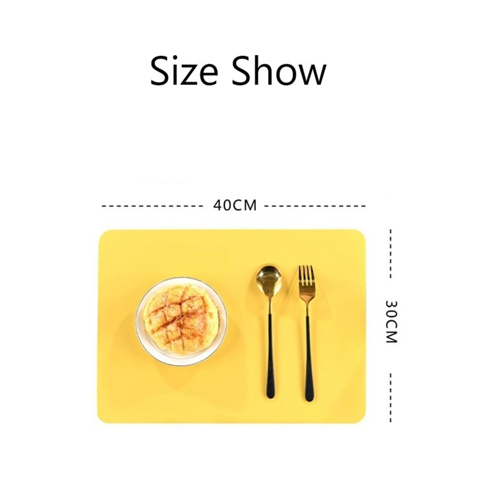 Platzset Silikon Tischsets Nicht-Slip Arbeitsplatte Protector Küche Zähler Matte Backen Matte Spülmaschine(Yellow,6pcs 40x30cm)