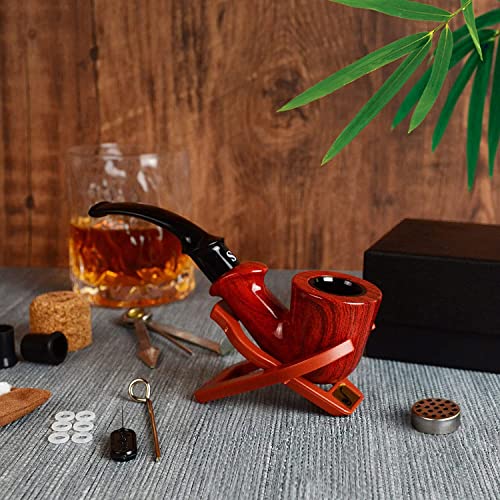 Vamdeson Tobacco Pipe, Smoking Pipe with Beginner Pipe Accessories and Gift Box - Perfect Smoking Gift Set
