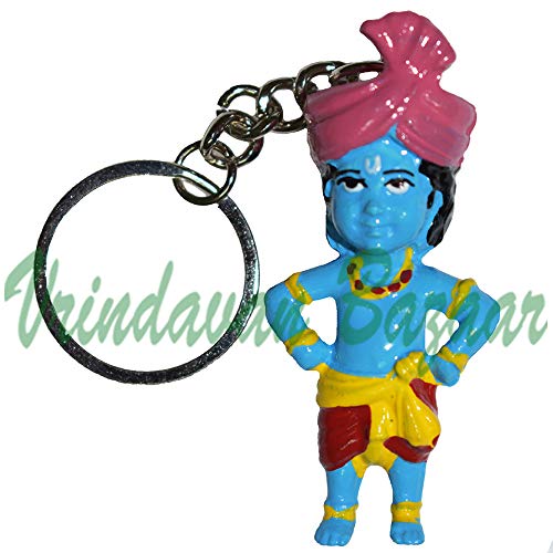 VRINDAVANBAZAAR Lord Krishna Playing Flute Keychain for Love Luck and
