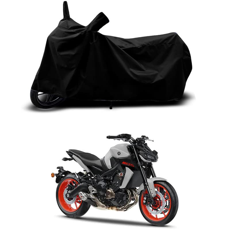 Image of 100% Scratchproof /UV-Rays /Heat Protection /Birds Dropping /Water Resistant /Dust Proof /Waterproof /Full Bike Scooty Two Wheeler Body Cover Compatible for 2022 MT-09 STD All Varients[Black]