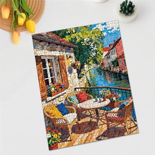 Saralluna Riverside Terrace 1000 Piece Jigsaw Puzzle for Adults by Saralluna - Used condition - Image 5