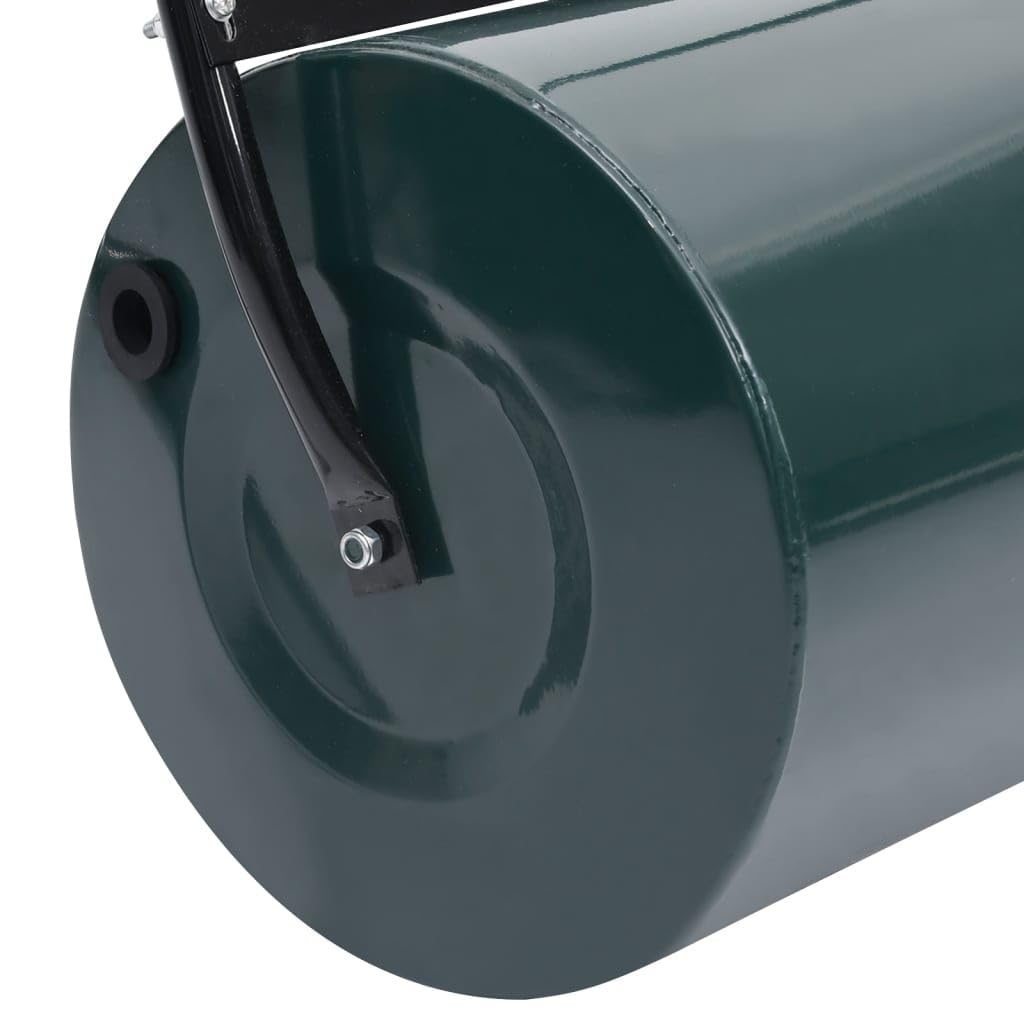 vidaXL Rodillo para Césped Manual Campo Aireador Jardín Patio Exterior Abonar Césped Nivelar el Terreno Irregular Duradero Verde y Negro 63 cm 50 L