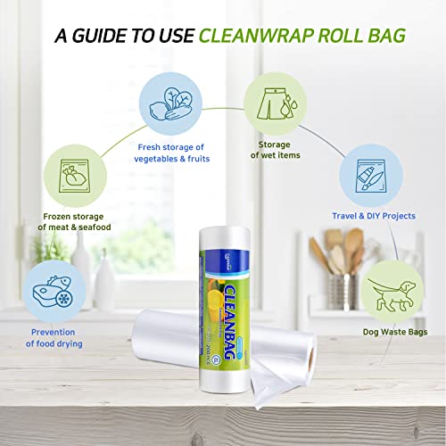 Cleanwrap Food Storage Roll Bags (6.69 * 9.84-200 Pcs) | Food Plastic Bags, Mini Plastic Bags, Plastic Bread Bags, Roll Plastic Bags, Plastic Produce Bag #TOP4