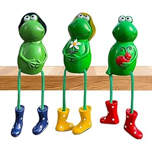Eioflia Gardening Frog Figures Garden Decoration Animals Statue Outdoors Ornaments for Farm Living Room 3PCS