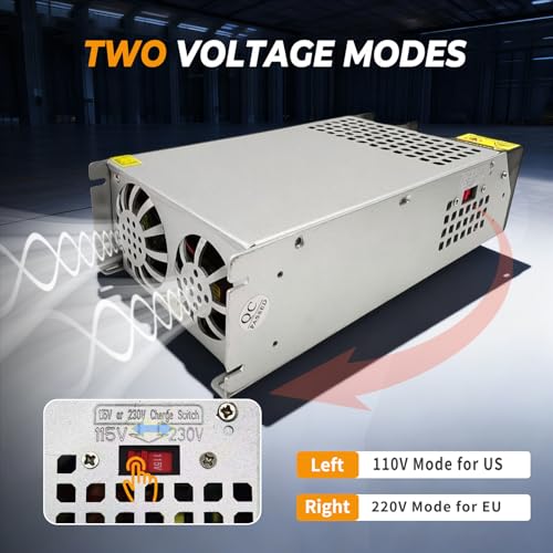 Image of New Version AC to DC 48V 31A 1500W Power Supply,120V to 48V Converter /110V to 48V Converter for 48v RV, Pump, LED Strip, LCD Monitor (DC48V-31A-1500W)