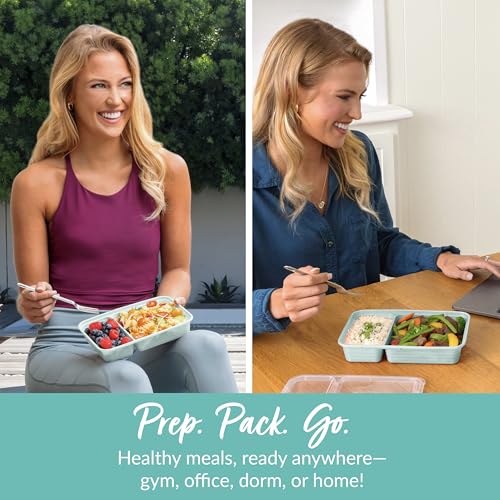 Image of Bentgo Prep 2-Compartment Meal Prep Containers with Lids, 20 Piece Set