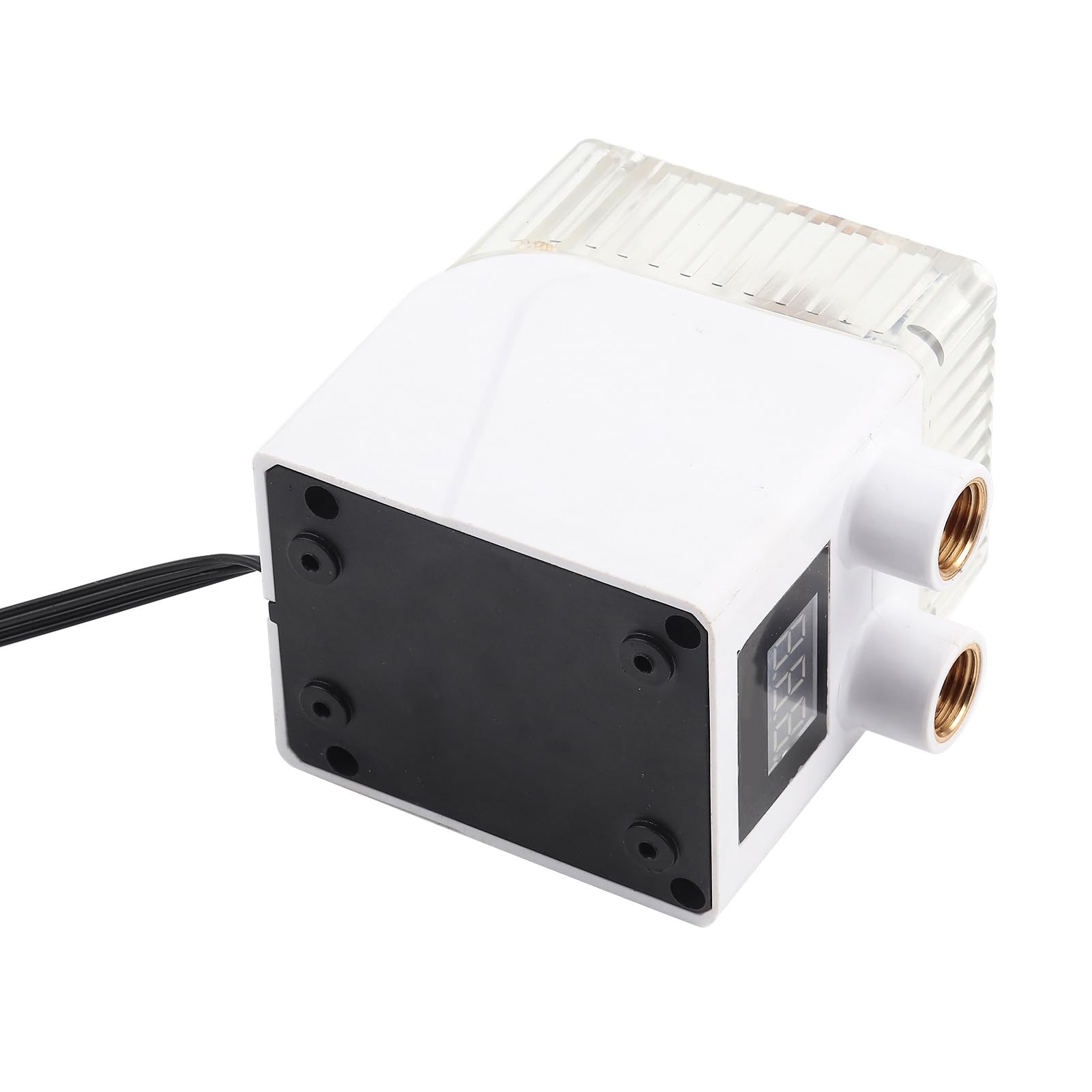 Generic Leistungsstarke Dreiphasige PC-Wasserpumpe mit Echtzeit-Temperaturanzeige für die Kühlung von Gaming-Rigs (Weiß + Temperaturanzeige)