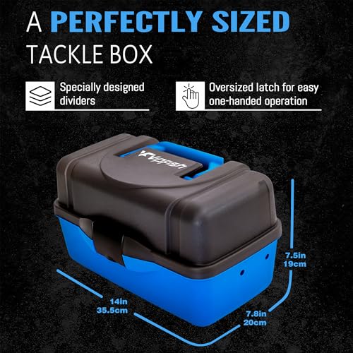 Image of Fishing Tackle Box with Tackle Included Lures, Hooks, Weights, 3-Layer Freshwater Fishing Tackle Kit for Bass Fishing Gear and Equipment, Gift for Fishingman gift choice for Fathers Day