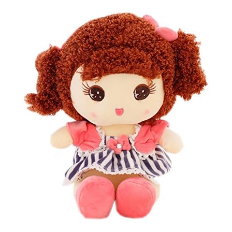 Cute cartoon big eyes the girl next door doll plush children bestie gift (S, pink) Cover