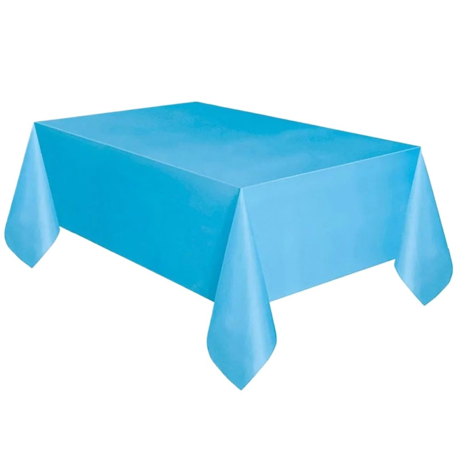 Mantel grande de plástico azul, rectangular, color sólido, para cumpleaños, eventos y reuniones, mantel desechable para una fácil limpieza