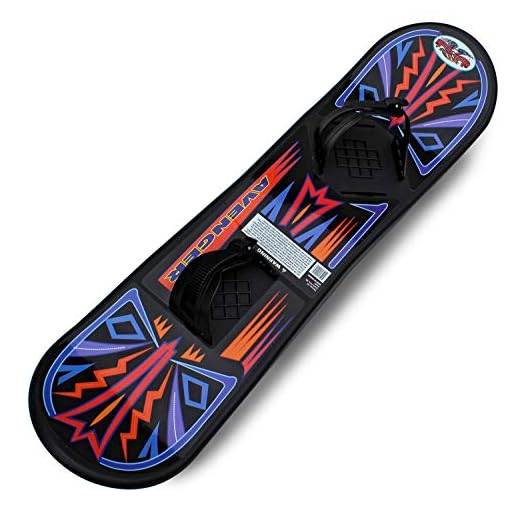 Flexible Flyer Avenger Kids Beginner Snowboard. Youth Plastic Snowboarding Toy Slider, 90 cm, 37 x 8 x 3 inches, Black