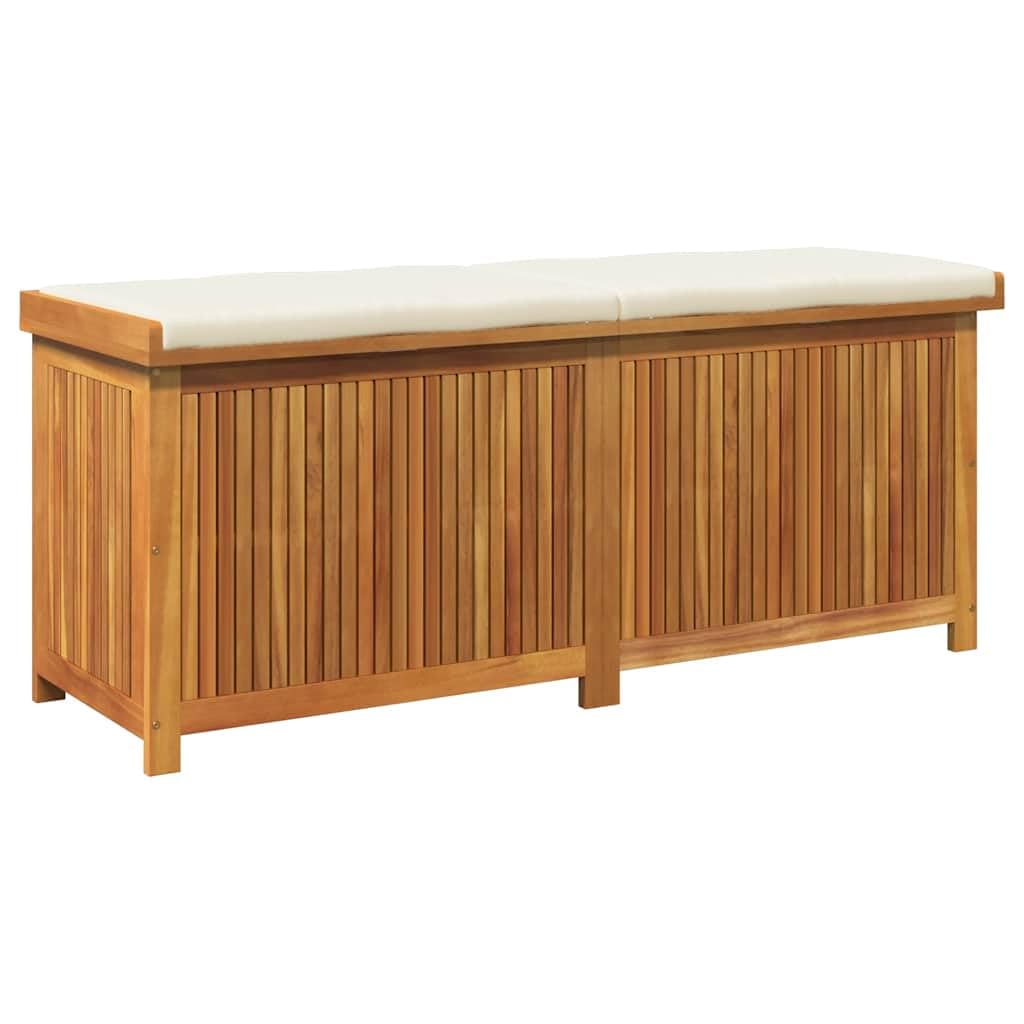Outdoor-Kissenbox 150x50x60,5 cm aus Massivholz Akazie mit wasserfestem Innenbeutel und Belüftungslatten für Gartenbedarf