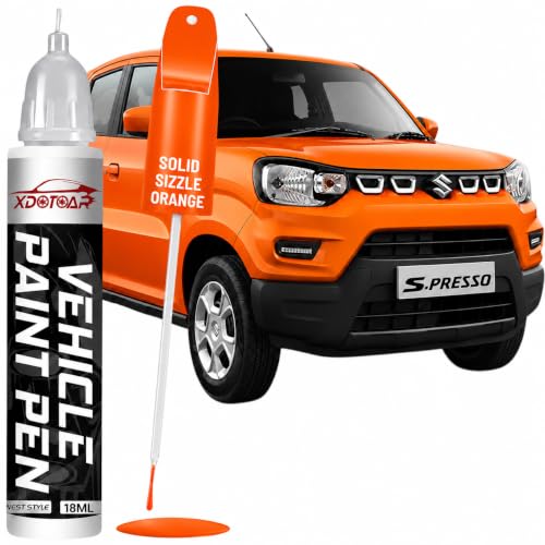 Image of XDOTOAR Car Touch Up Paint Pen for Maruti Suzuki S-PRESSO SIZZLE ORANGE (ZZT) | Factory Color Matched 2K Paint Technology | Car Scratch Remover & Paint Chip Repair | Quick Dry Formula | Rust Protection | 18ml