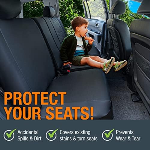 Leadpro SUV Rear Bench Seat Cover for 2nd or 3rd Row Split Folding Back Seats, Fits 60/40 or 40/60 Split Bench Seats or 50/50 Rear Third Row Backseat, Universal, Easy to Clean, Black Faux Leather 3 Leadpro SUV Rear Bench Seat Cover for 2nd or 3rd Row Split Folding Back Seats, Fits 60/40 or 40/60 Split Bench Seats or 50/50 Rear Third Row Backseat, Universal, Easy to Clean, Black Faux Leather