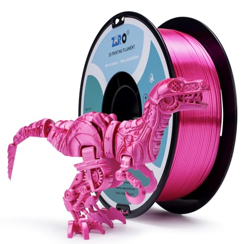 ZIRO Silk PLA Filament, 1.75mm 3D Printing Filament Shiny, Glossy PLA for 3D Printing, Fit Most FDM Printers, 1.75mm 1KG Metal-Like Surface Rich Color Spool, Silky Rose
