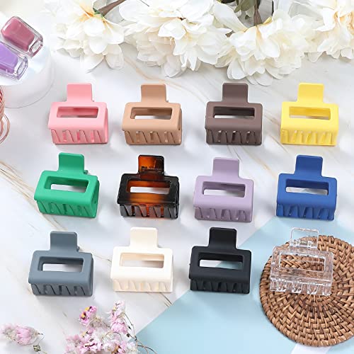 Sisiaipu 2 Inch Medium Square Hair Claw Clips 12 Pcs For Thin Hair Matte Nonslip Acrylic Banana Jaw Clips Hair Accessories For Women And Girls #TOP5