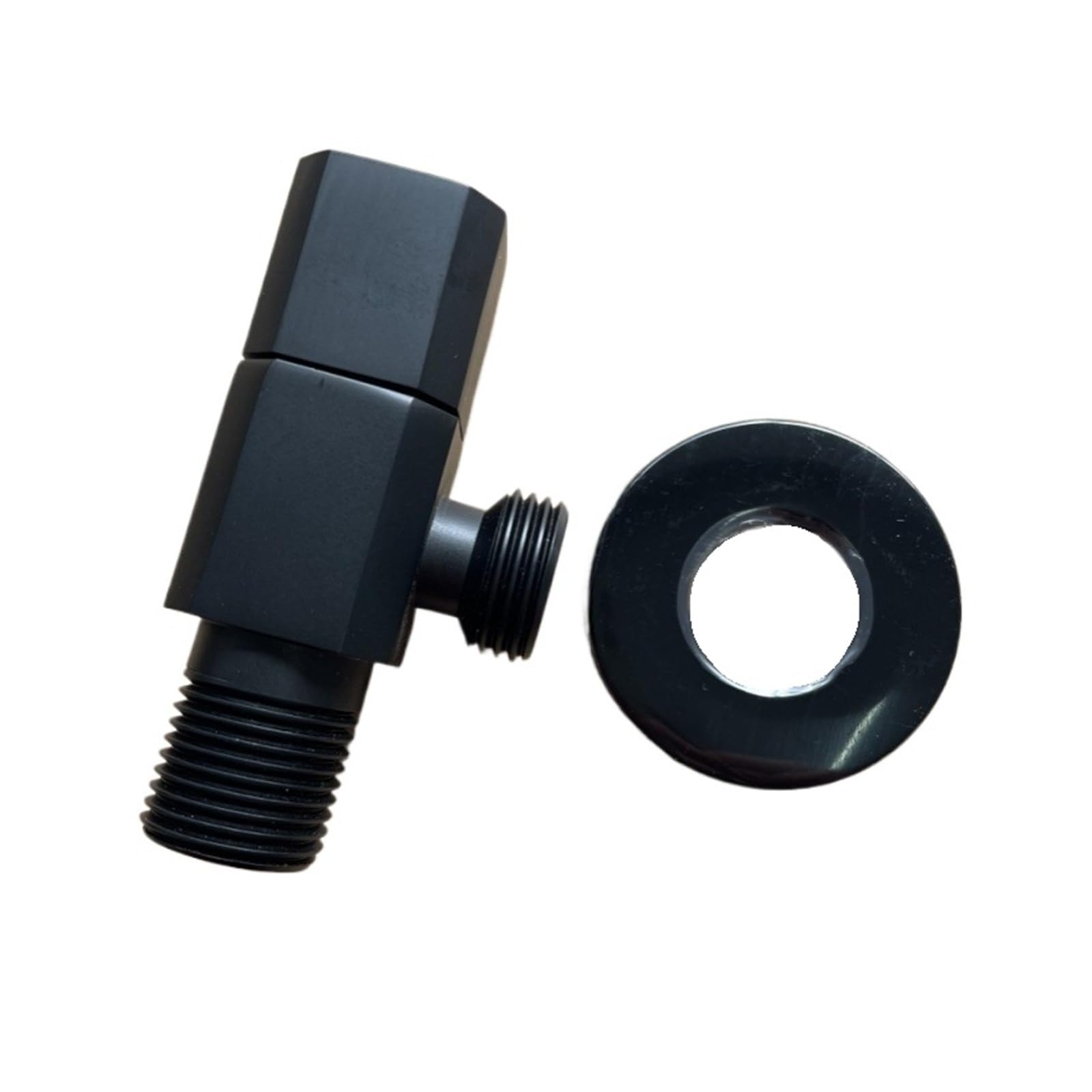 Bvhisehp Black Octagonal Thickened Brass Plated Angle Valve G1/2 Hot Cold Water Stop Valve For Toilet Kitchen Use(Black)