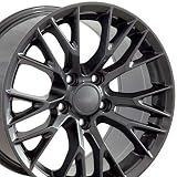 OE Wheels LLC 17 inch Rims Fit Corvette Camaro C7 Z06 Style Gunmetal 17x9.5 Rims SET