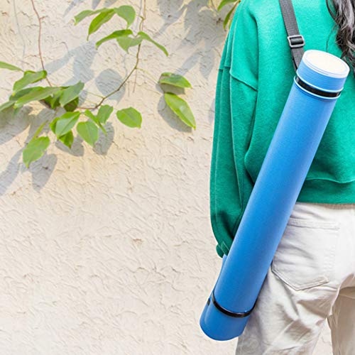 2-Pack Extendable Poster Tubes Expand From 24.5” To 40” With Shoulder Strap | Carry Documents, Blueprints, Drawings And Art | Blue And Yellow Portable Durable Round Storage Cases With Lids And Labels #TOP5
