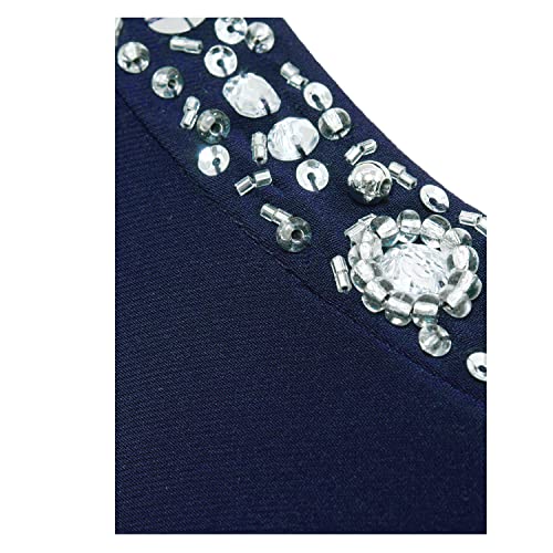 Alex Evenings Womens Plus-Size Tea Length Jacket With Sequin Beaded Trim Special Occasion Dress, Navy, 16 Plus #TOP3