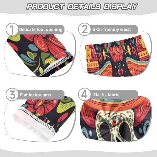 Bolaz Toddler Girls Leggings Printed Yoga Pants Leggings Flower Cowboy Hat Skull for Kids3